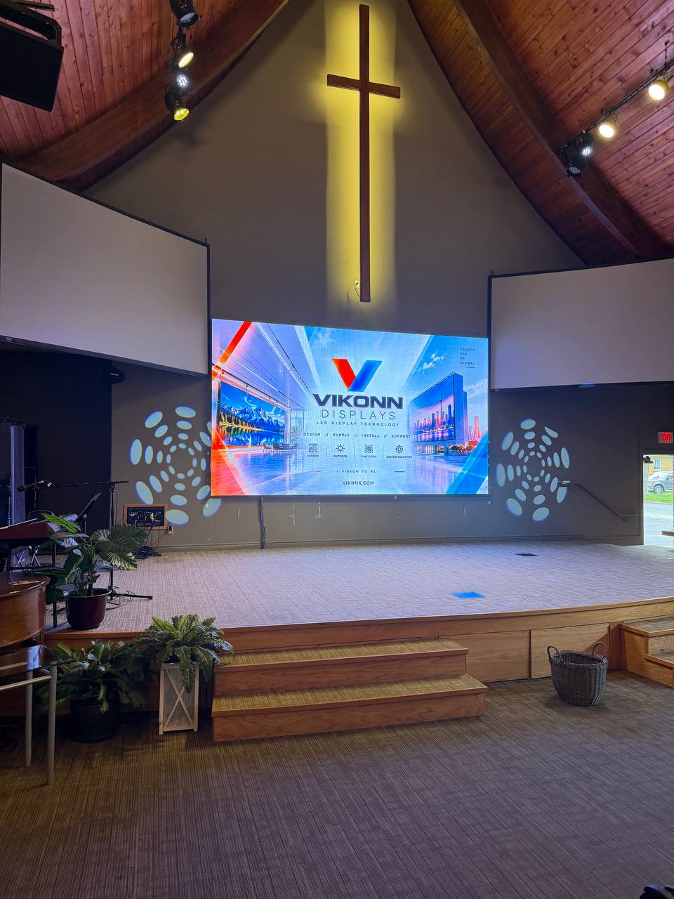 Installed LED wall in a church sanctuary