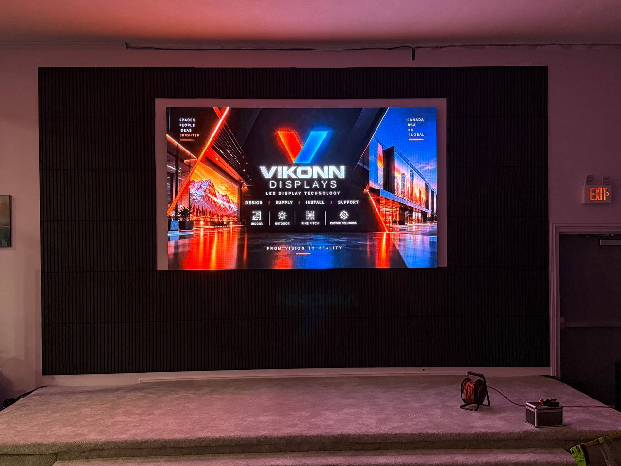 Permanent LED video wall installed on site
